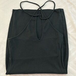 Black Halter Top Midi Dress